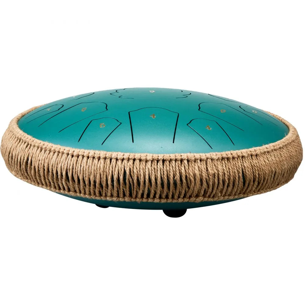 VEVOR Steel Tongue Drum 14 in 15 Notes Rain Drum for Outside C Major Green
