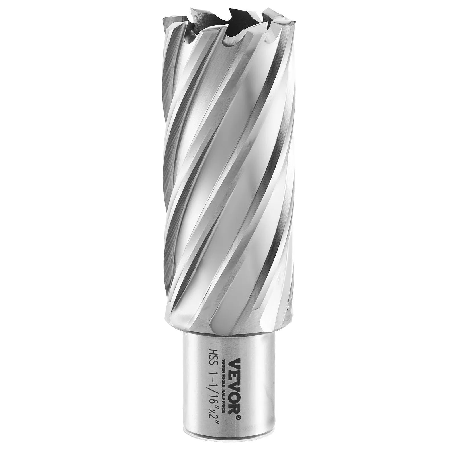 VEVOR Annular Cutter Set, 13 pcs Weldon Shank Mag Drill Bits, 2" Cutting Depth, 7/16" to 1-1/16" Cutting Diameter, M2AL HSS, with 2 Pilot Pins, Hex Wrench and Portable Case, for Using with Magnetic Dr