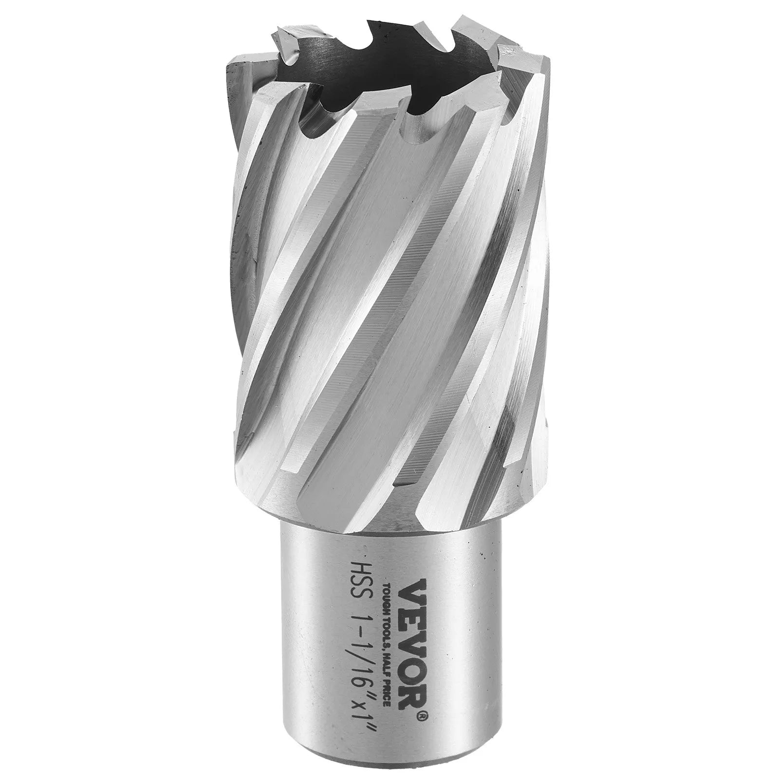 VEVOR Annular Cutter Set, 6 pcs Weldon Shank Mag Drill Bits, 1" Cutting Depth, 1/2" to 1-1/16" Cutting Diameter, M2AL High-Speed Steel, with Pilot Pin and Portable Case, for Using with Magnetic Drills