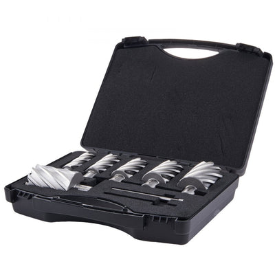 VEVOR Annular Cutter Set, 6 pcs Weldon Shank Mag Drill Bits, 2" Cutting Depth, 1" to 2" Cutting Diameter, M2AL High-Speed Steel, with 2 Pilot Pins and Portable Case, for Using with Magnetic Drills 