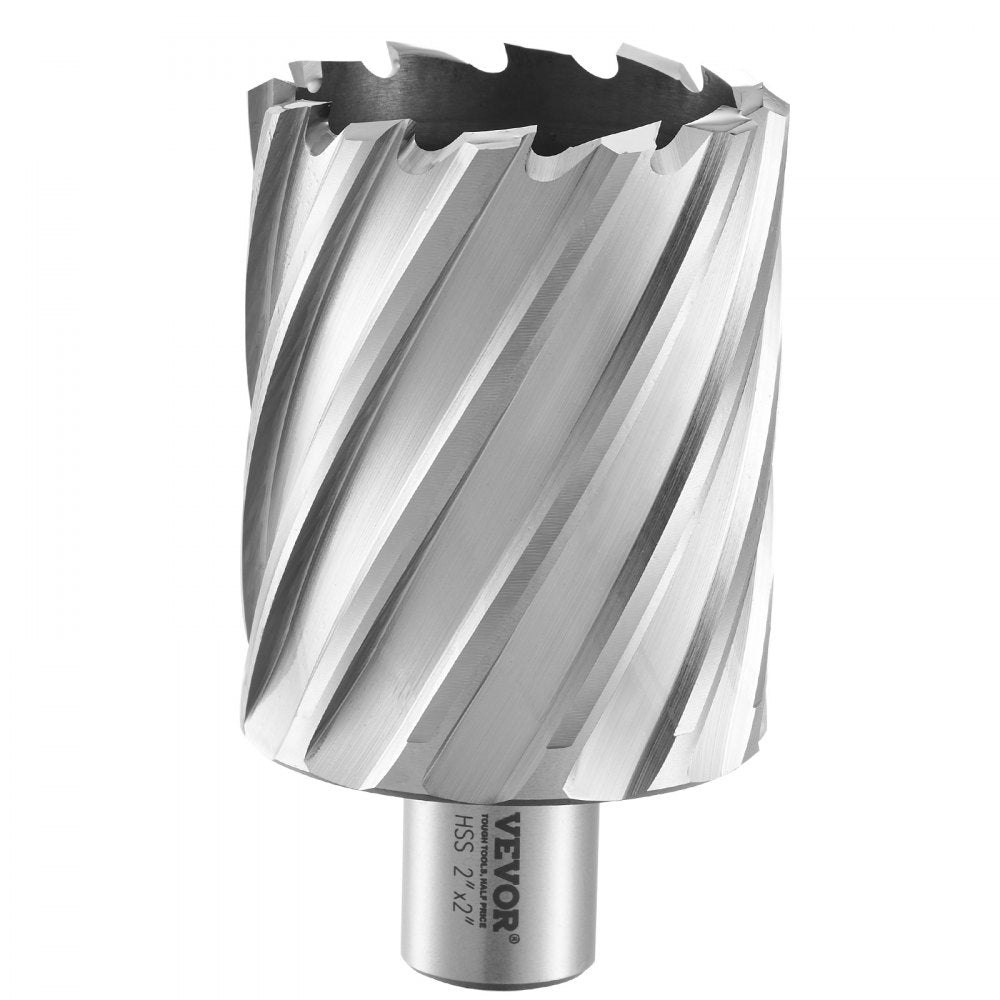 VEVOR Annular Cutter Set, 6 pcs Weldon Shank Mag Drill Bits, 2" Cutting Depth, 1" to 2" Cutting Diameter, M2AL High-Speed Steel, with 2 Pilot Pins and Portable Case, for Using with Magnetic Drills 
