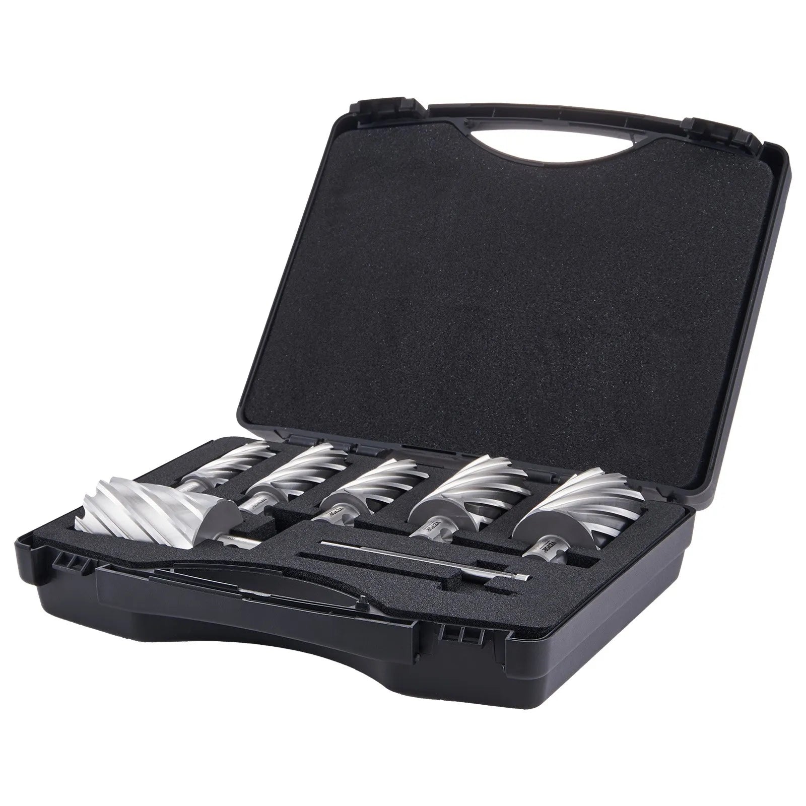 VEVOR Annular Cutter Set, 6 pcs Universal Shank Mag Drill Bits, 2" Cutting Depth, 1" to 2" Cutting Diameter, M2AL High-Speed Steel, with 2 Pilot Pins and Portable Case, for Using with Magnetic Drills