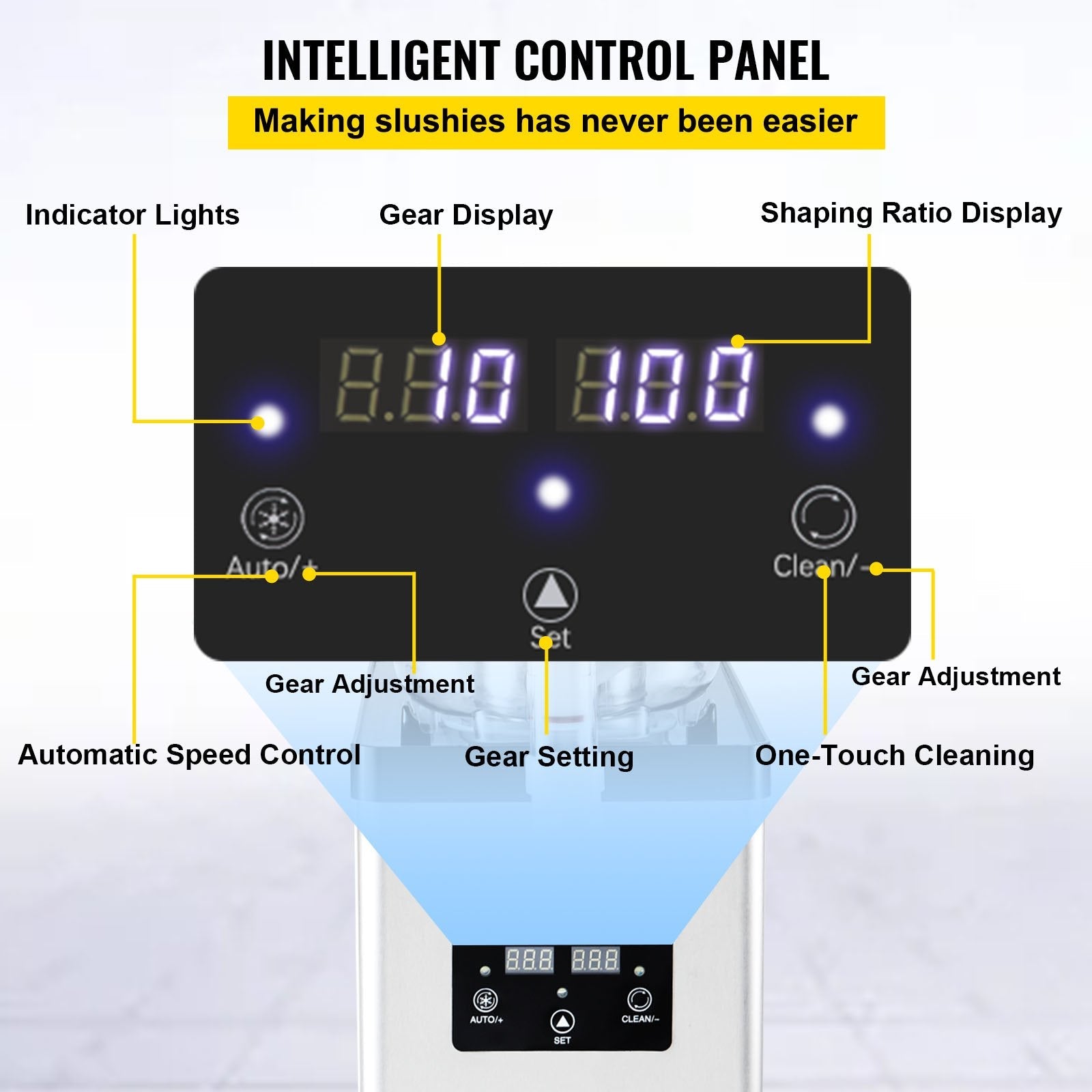 VEVOR Commercial Slushy Machine, 6L/1.6 Gallons 25 Cups Single-Bowl, 705W 110V, Stainless Steel Margarita Smoothie Frozen Drink Maker, Slushie Machine for Supermarkets Cafes Restaurants Bars Home Use 