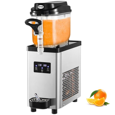 VEVOR Commercial Slushy Machine, 6L/1.6 Gallons 25 Cups Single-Bowl, 705W 110V, Stainless Steel Margarita Smoothie Frozen Drink Maker, Slushie Machine for Supermarkets Cafes Restaurants Bars Home Use 