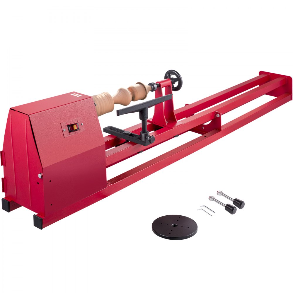 VEVOR Wood Lathe, 14 x 40" Power Lathes, 1 HP Wood Lathe Machine, 1 Phase Benchtop Lathe, Excelsior Wood Lathe, 1100,1600,2300,3400 Rpm Power Wood Lathes with 3 Chisels 3 Wrenches and Accessories 