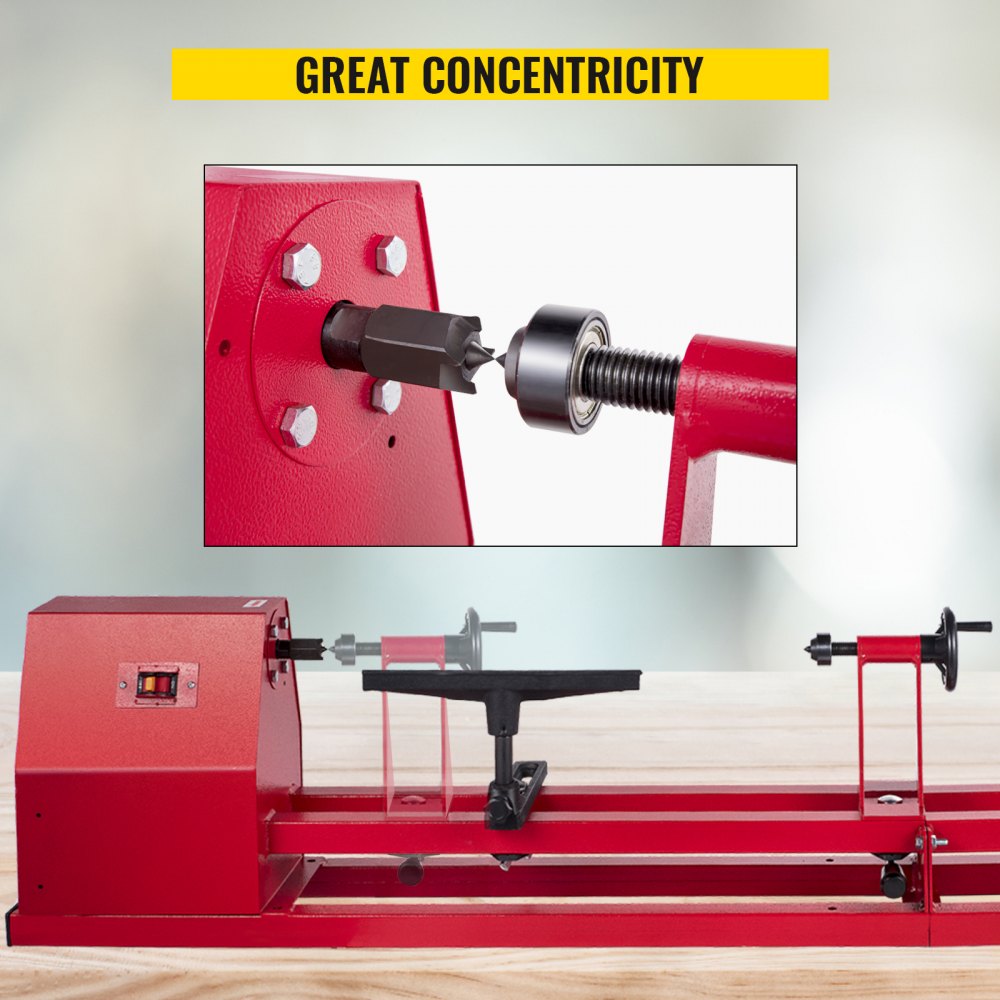 VEVOR Wood Lathe, 14 x 40" Power Lathes, 1 HP Wood Lathe Machine, 1 Phase Benchtop Lathe, Excelsior Wood Lathe, 1100,1600,2300,3400 Rpm Power Wood Lathes with 3 Chisels 3 Wrenches and Accessories 