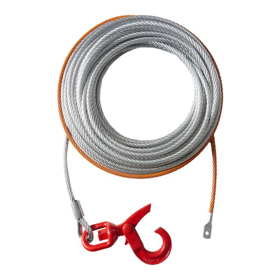 VEVOR Galvanized Steel Winch Cable, 3/8 Inch x 100 Feet 15,200 lbs Breaking Strength, Wire Winch Rope with Swivel Hook, Towing Cable Heavy Duty, Universal Fit for SUV, Large Off-Road Vehicle, Truck 