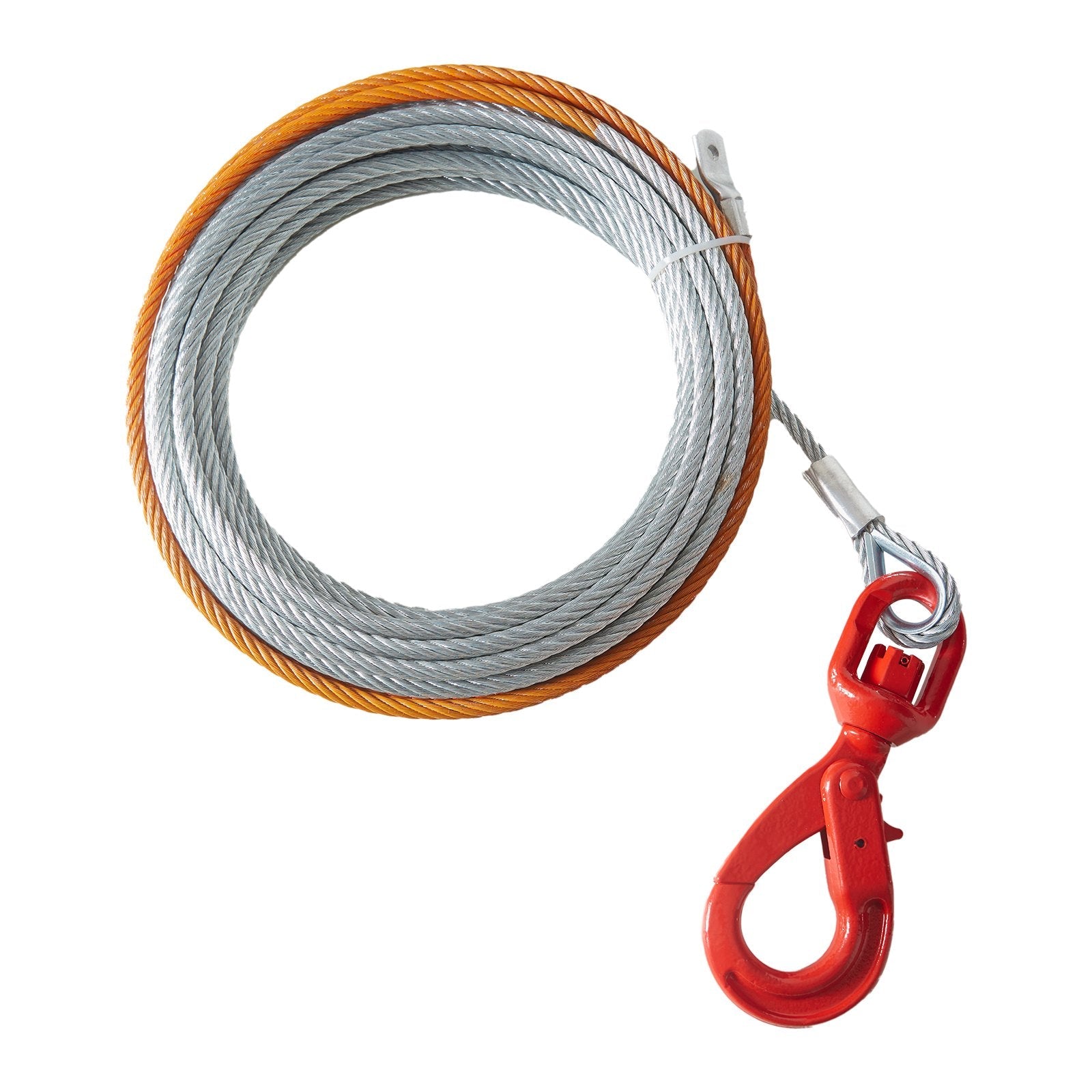 VEVOR Galvanized Steel Winch Cable, 3/8 Inch x 100 Feet 15,200 lbs Breaking Strength, Wire Winch Rope with Swivel Hook, Towing Cable Heavy Duty, Universal Fit for SUV, Large Off-Road Vehicle, Truck 