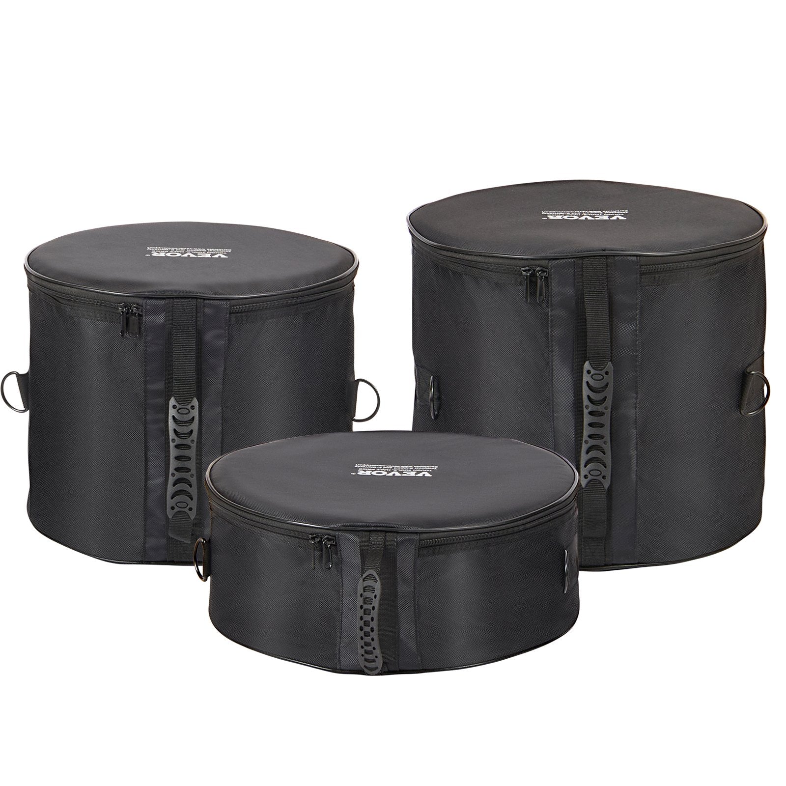VEVOR 5-Piece Drum Bag Set, 1680D Oxford Fabric, Padded Drum Bags and Cases with 4.92 ft Detachable Shoulder Strap Carry Handles Foldable Design, for 22'' Kick 12'' Tom 13'' Tom 16'' Tom 14'' Snare 
