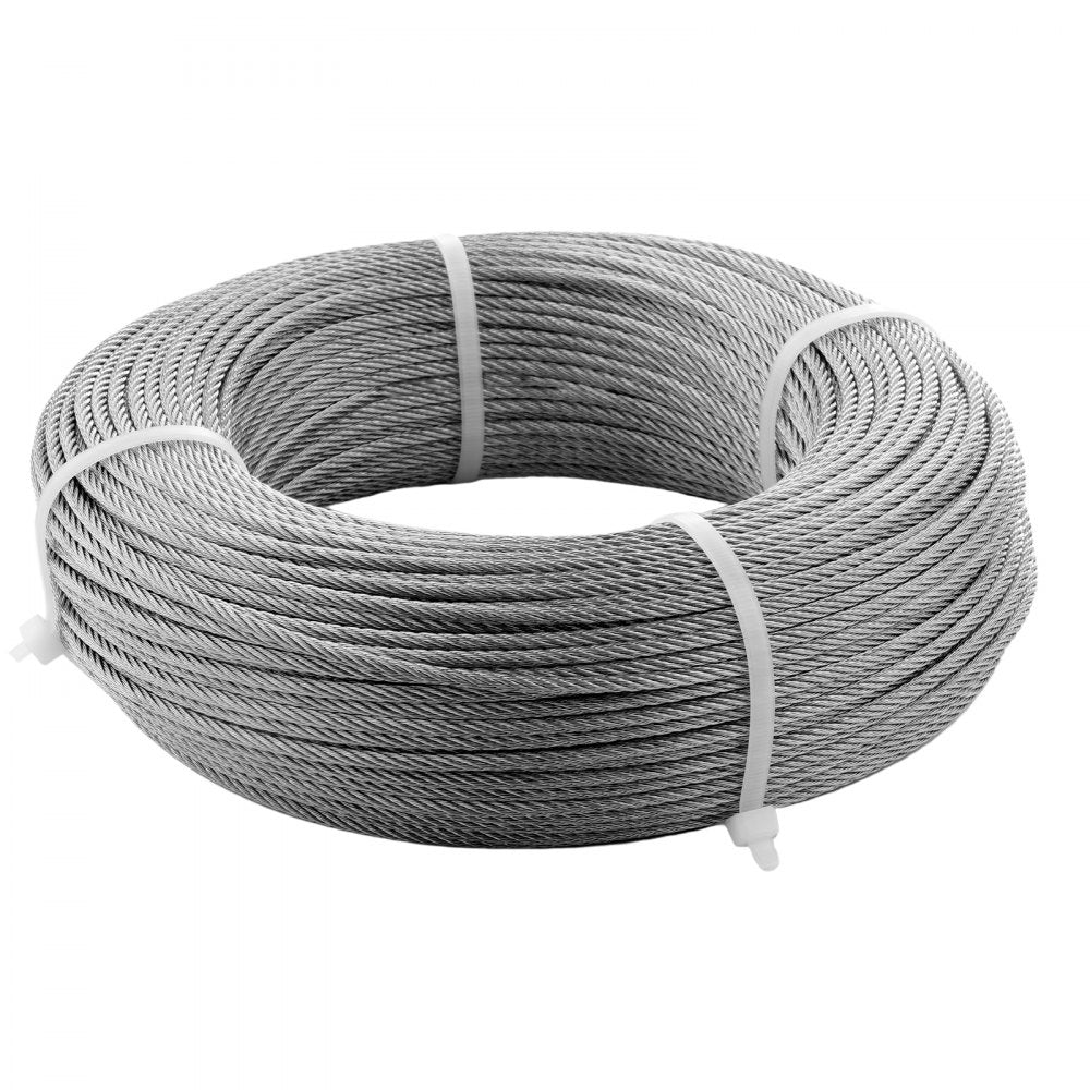 VEVOR T316 Deck Railing Cable, 1/8" Stainless Steel Wire Rope 300 ft with Cutter Kit, 7x7 Strands Construction Marine Aircraft Grade for Handrail Stair Decking Fence Outdoors 