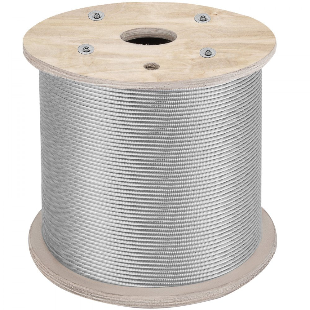Vevor T304 Stainless Steel Cable Wire Rope 1/4" 7x19 Construction 200ft Reel 