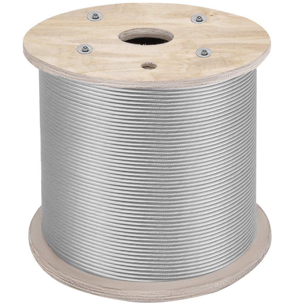 Vevor T304 Stainless Steel Cable Wire Rope 1/4" 7x19 Construction 200ft Reel 