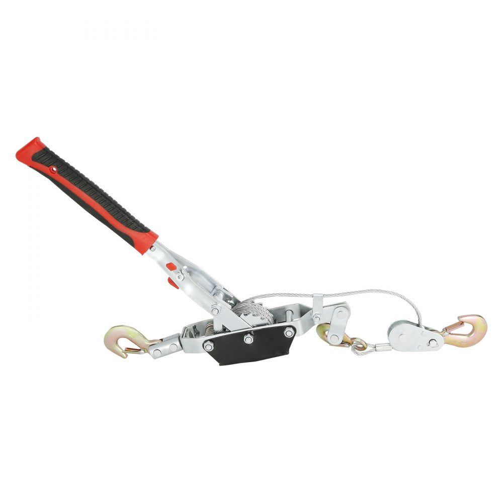 VEVOR Come Along Winch, 4 Ton (8,818 lbs) Pulling Capacity, 10 ft Steel Cable, 3 Hooks, Heavy Duty Ratchet Power Puller Tool with Dual Gears, Automotive Hoist Cable Puller Ideal for Vehicle Rescue 