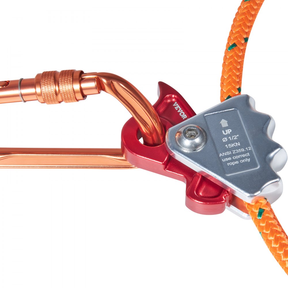 VEVOR Steel Core flipline, 1/2" x 8' Arborist Flipline, Flip Line for Tree Climbing with Alloy Steel Snap Hook, Aluminum Alloy Carabiner and Extra Tool Lanyard, for Arborist, Tree Climbers 