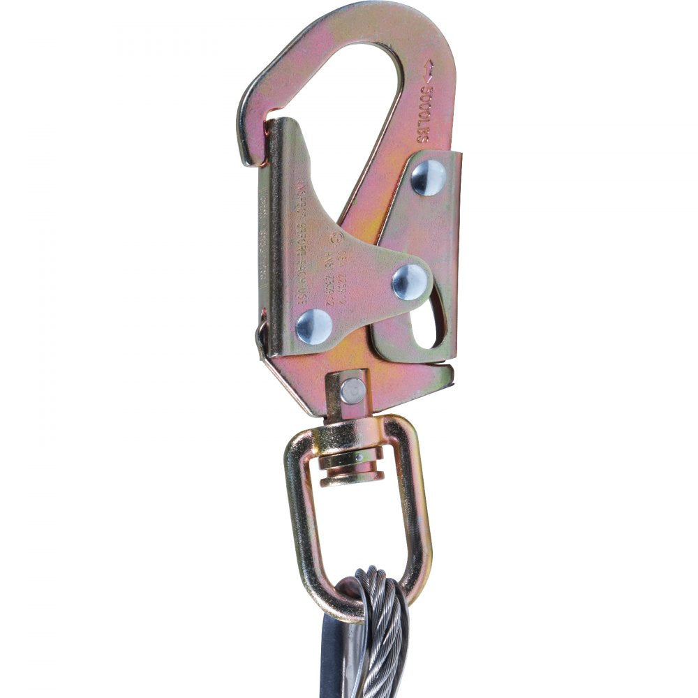 VEVOR Steel Core flipline, 1/2" x 8' Arborist Flipline, Flip Line for Tree Climbing with Alloy Steel Snap Hook, Aluminum Alloy Carabiner and Extra Tool Lanyard, for Arborist, Tree Climbers 