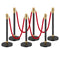 VEVOR 6 Pcs Stanchion Post with 4 Red Velvet Ropes & Sand Injection Hollow Base