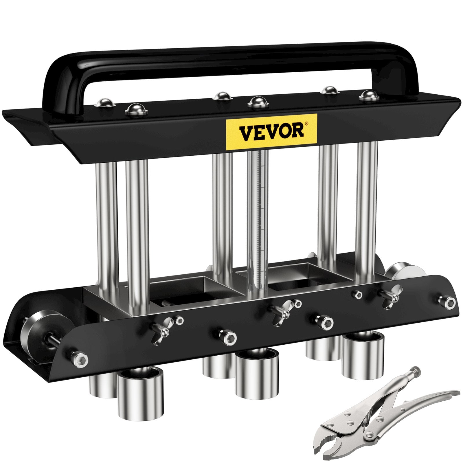 VEVOR Sheet Metal Brake, 0-90° Bending Angle, 3-Station Design Edge Roller, 0.63" to 5.7"(16-145 mm) Bend Range in 30-19 Gauge Steel, for Making Bends on a Straight Panel or Curve 