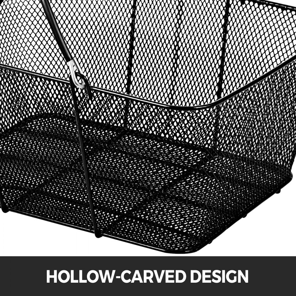 VEVOR 12PCS Shopping Baskets with Handles, Black Metal Shopping Basket, Portable Wire Shopping Basket, Black Wire Mesh shopping Basket Set for Stores Shopping 