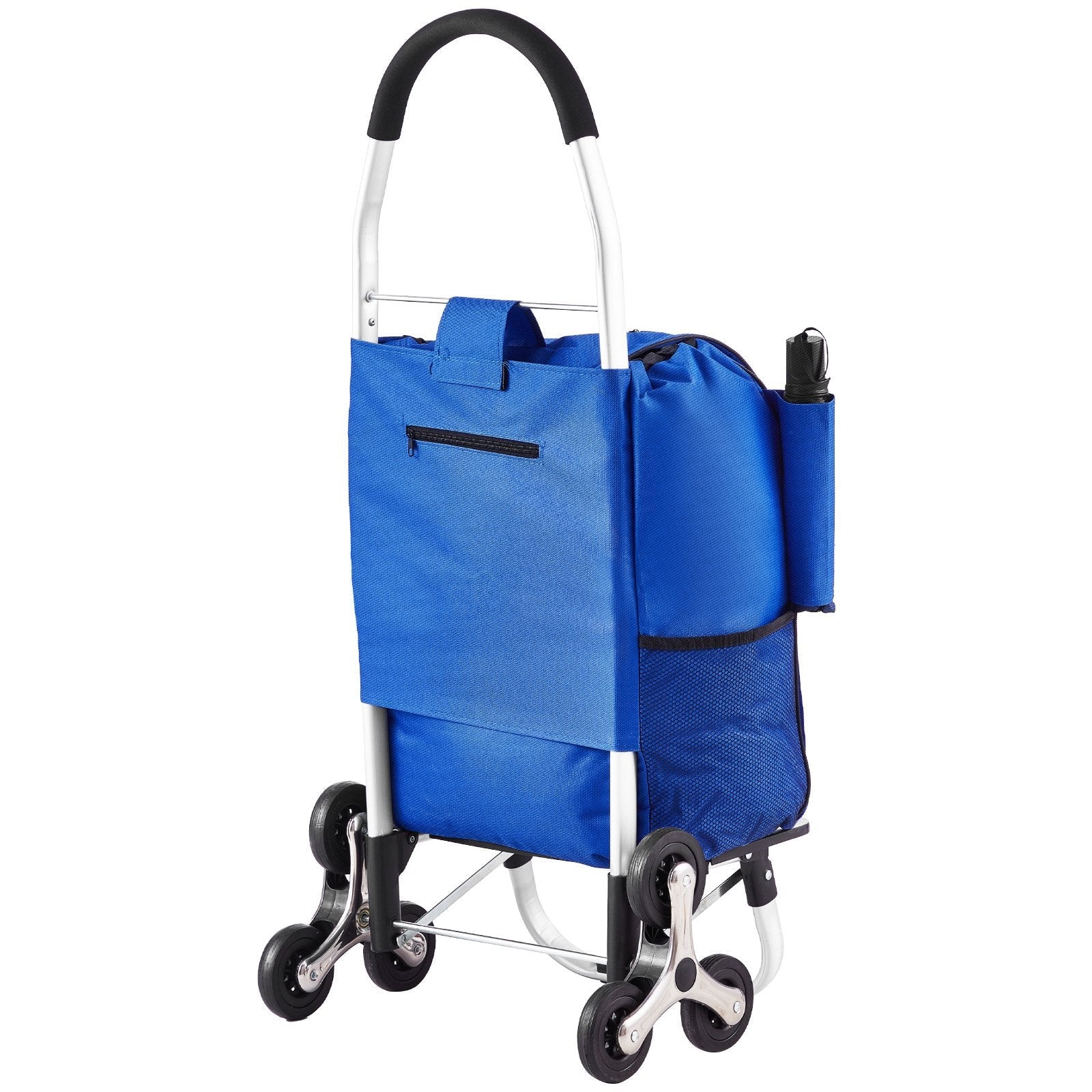 VEVOR Stair Climbing Cart Foldable Shopping Cart 36L with 6 Wheels Storage Bag 