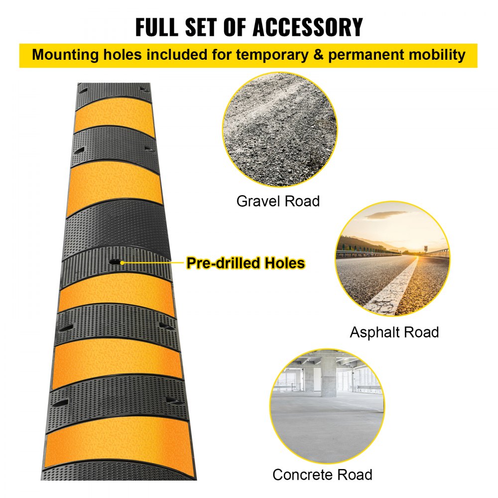 Modular Rubber Traffic Speed Bump 2 Channel Cable Protector Ramp 