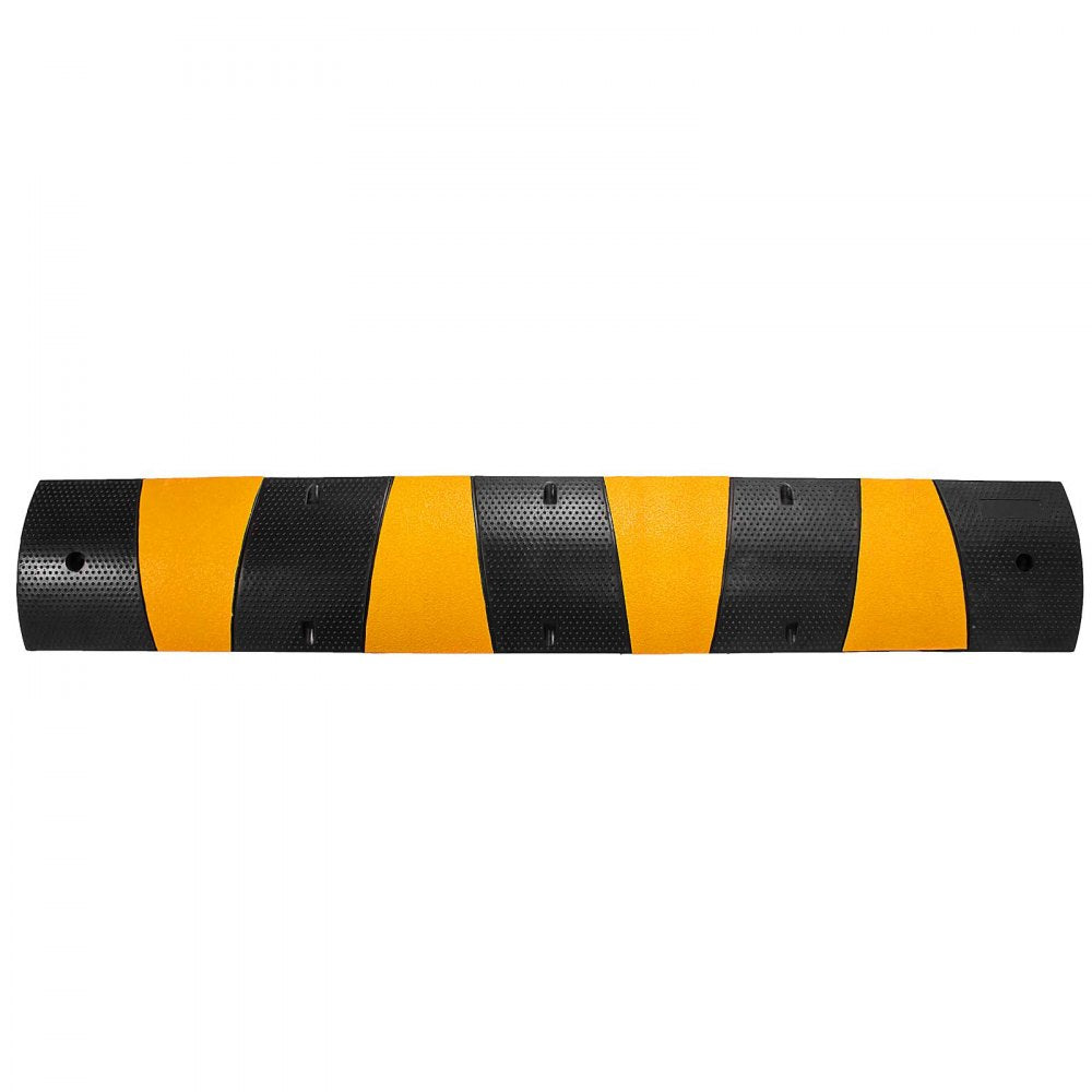 VEVOR 2pcs 6 Feet Rubber Speed Bump Driveway Modular Heavy Duty Speed Bumps 72.4 x 12 x 2.4 Inch Cable Protector Ramp for Garage Gravel Roads Asphalt Concrete (2-Channel, 2Pack-6Ft-Speed Bump) 