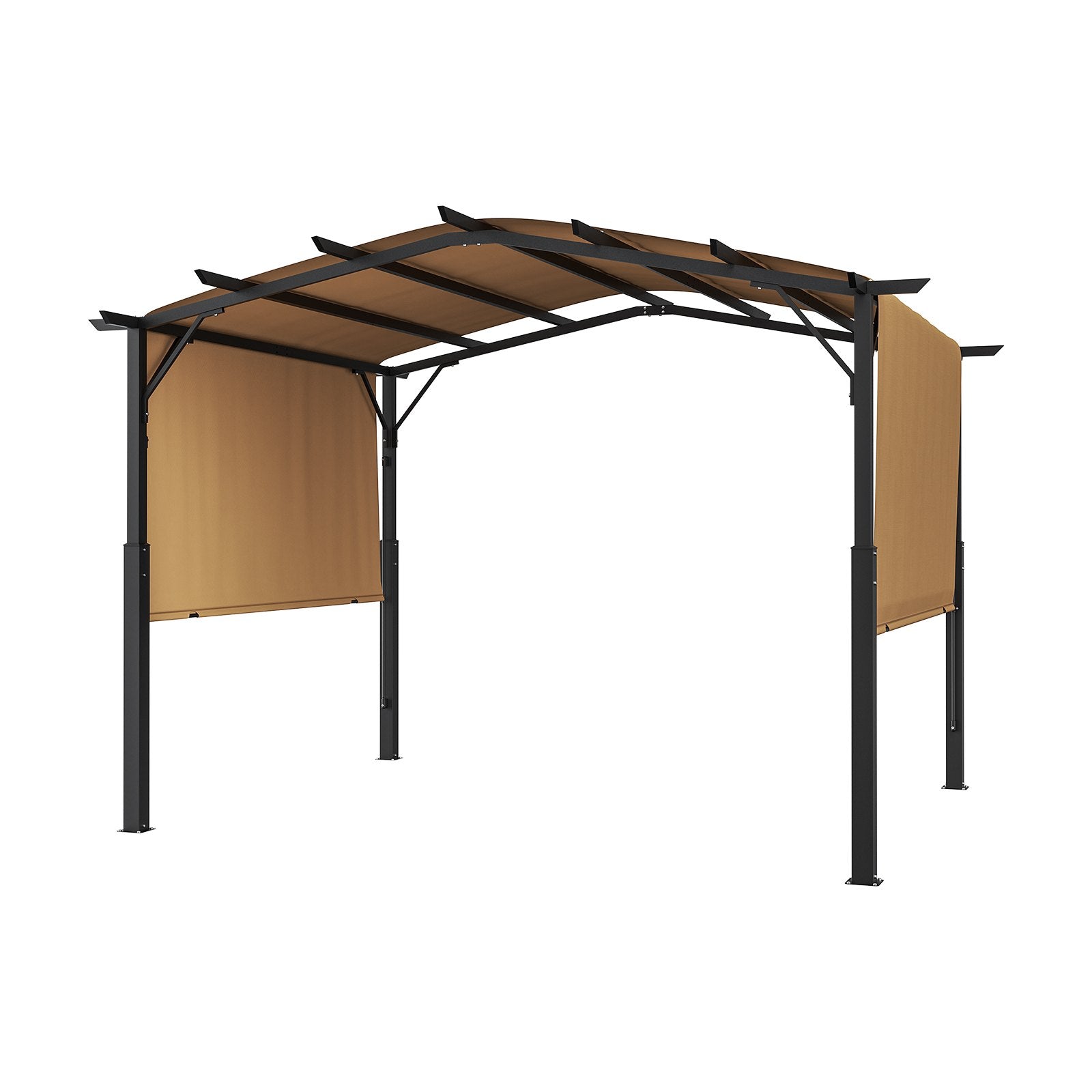 VEVOR 10x10 ft Outdoor Retractable Pergola with Canopy Arched Top Metal Pergola 