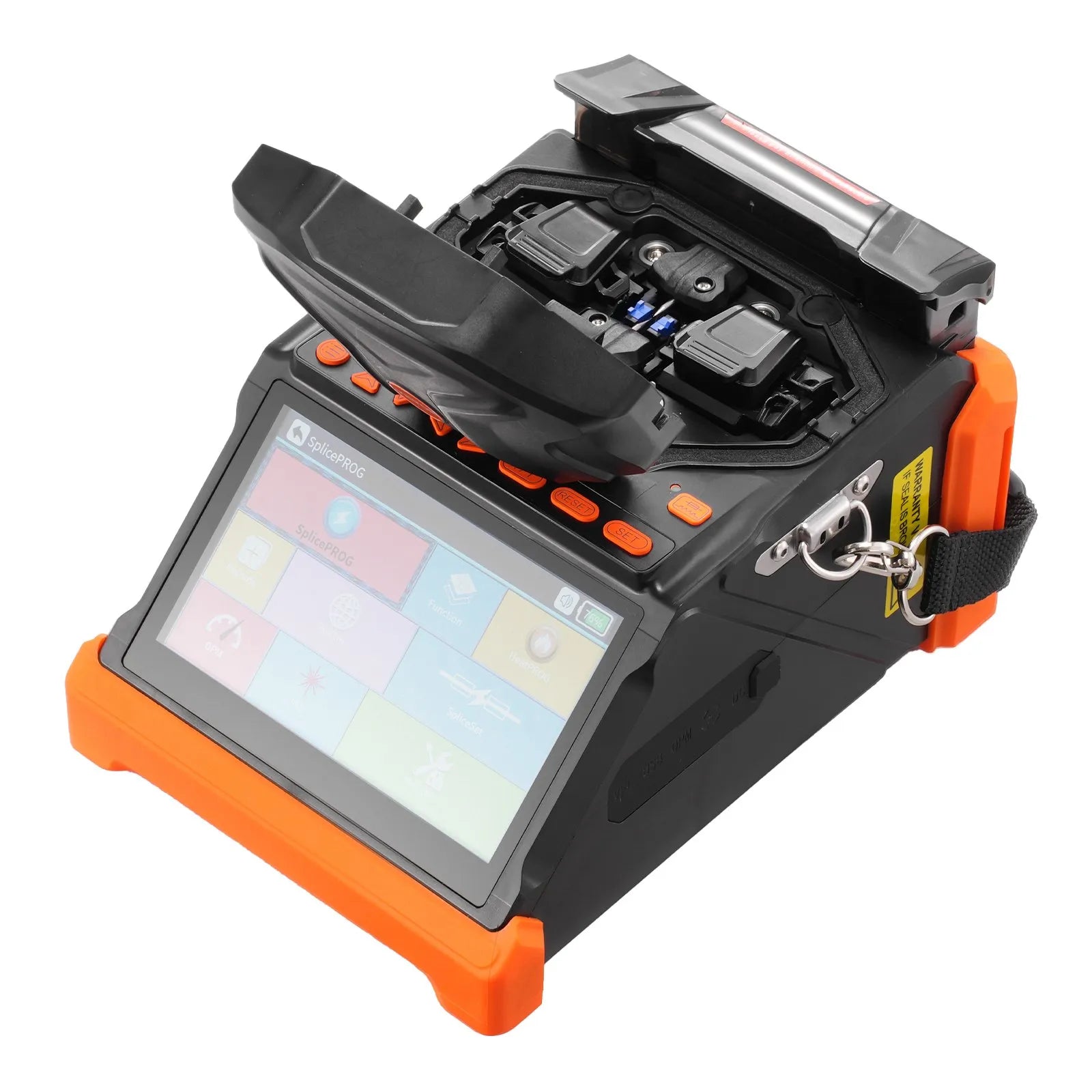 VEVOR Fiber Fusion Splicer 6 Motors, Core & Clad Alignment Fibers Optic Splicer with 6s Fast Splicing and 13s Heating, 5" Touch Screen, 3 in 1 Fiber Holder, 7800mAh Battery for SM MM DS NZDS Fibers 