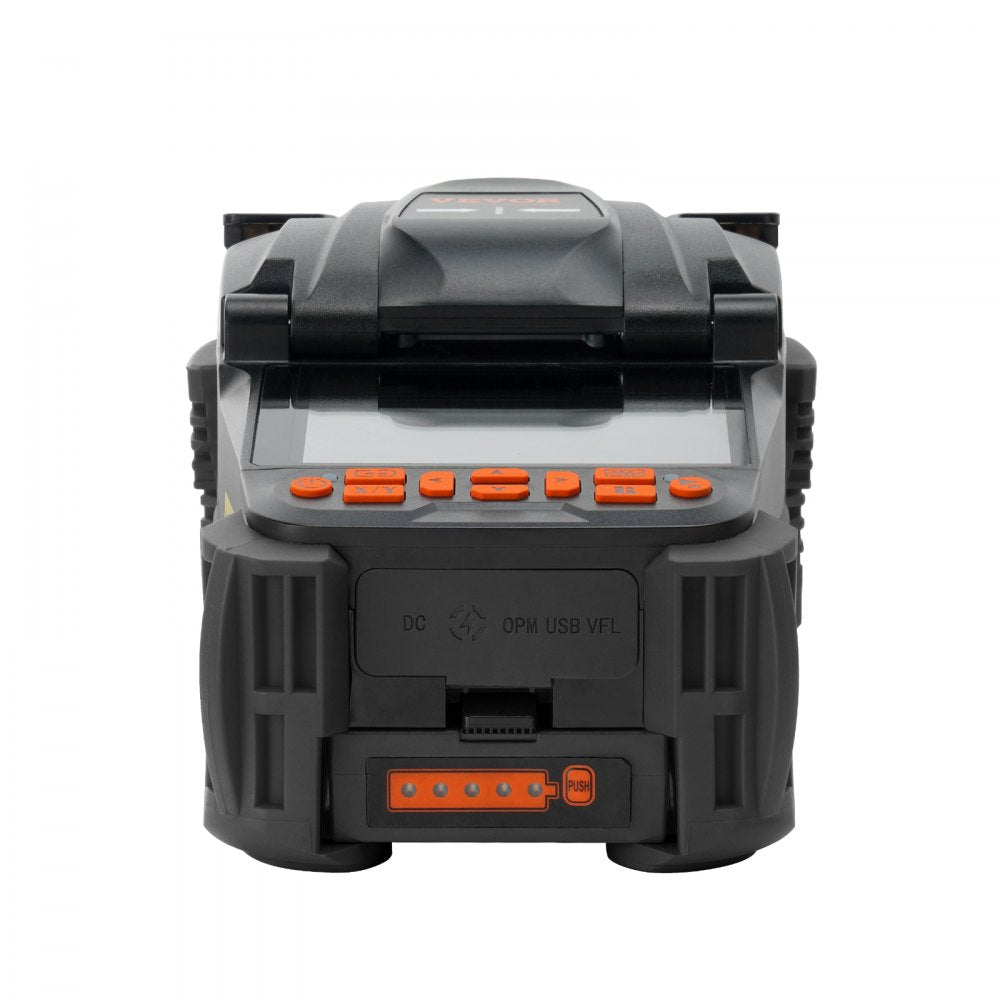 VEVOR Fiber Fusion Splicer 6 Motors, Core Alignment Fiber Optic Fusion Splicer with 4" Digital LCD Screen, Image Storage, 3 in 1 Auto Focus Optical Fiber Holder Cleaver Kit 5-6s Splicing 9-25s Heating 