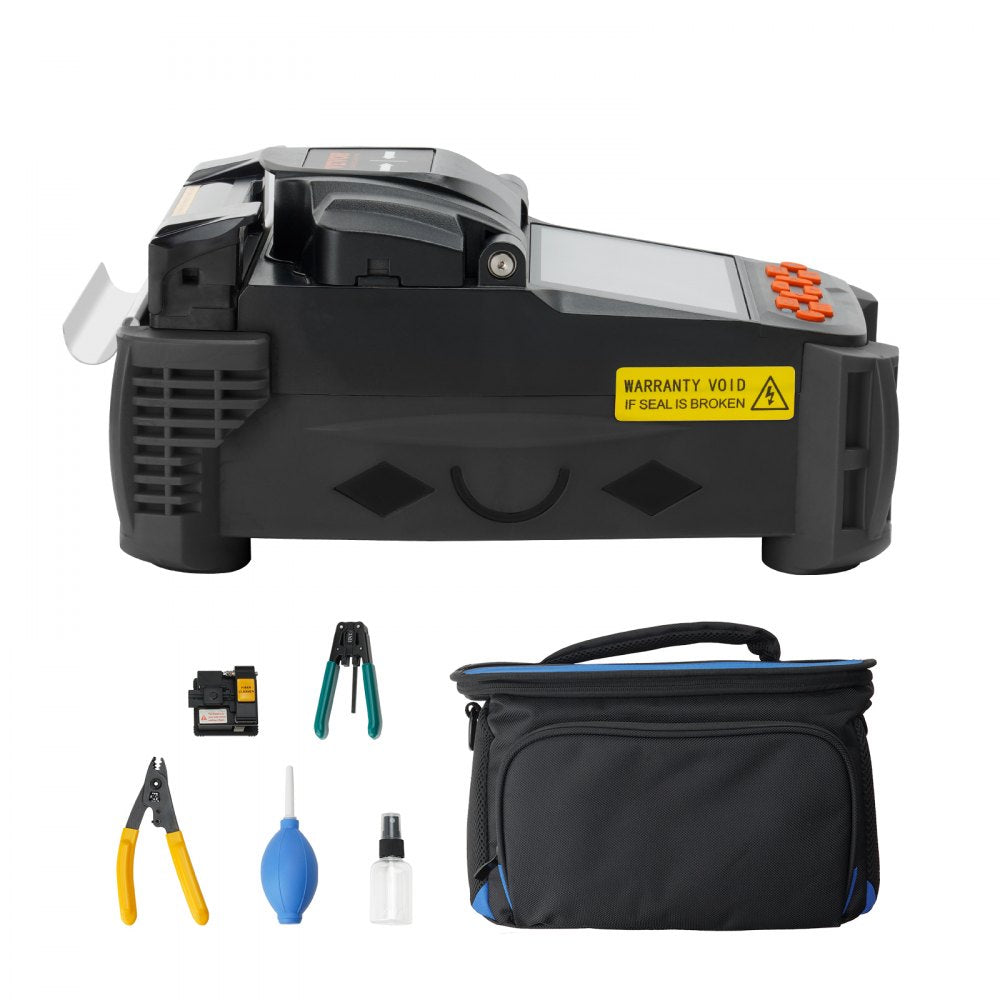 VEVOR Fiber Fusion Splicer 6 Motors, Core Alignment Fiber Optic Fusion Splicer with 4" Digital LCD Screen, Image Storage, 3 in 1 Auto Focus Optical Fiber Holder Cleaver Kit 5-6s Splicing 9-25s Heating 