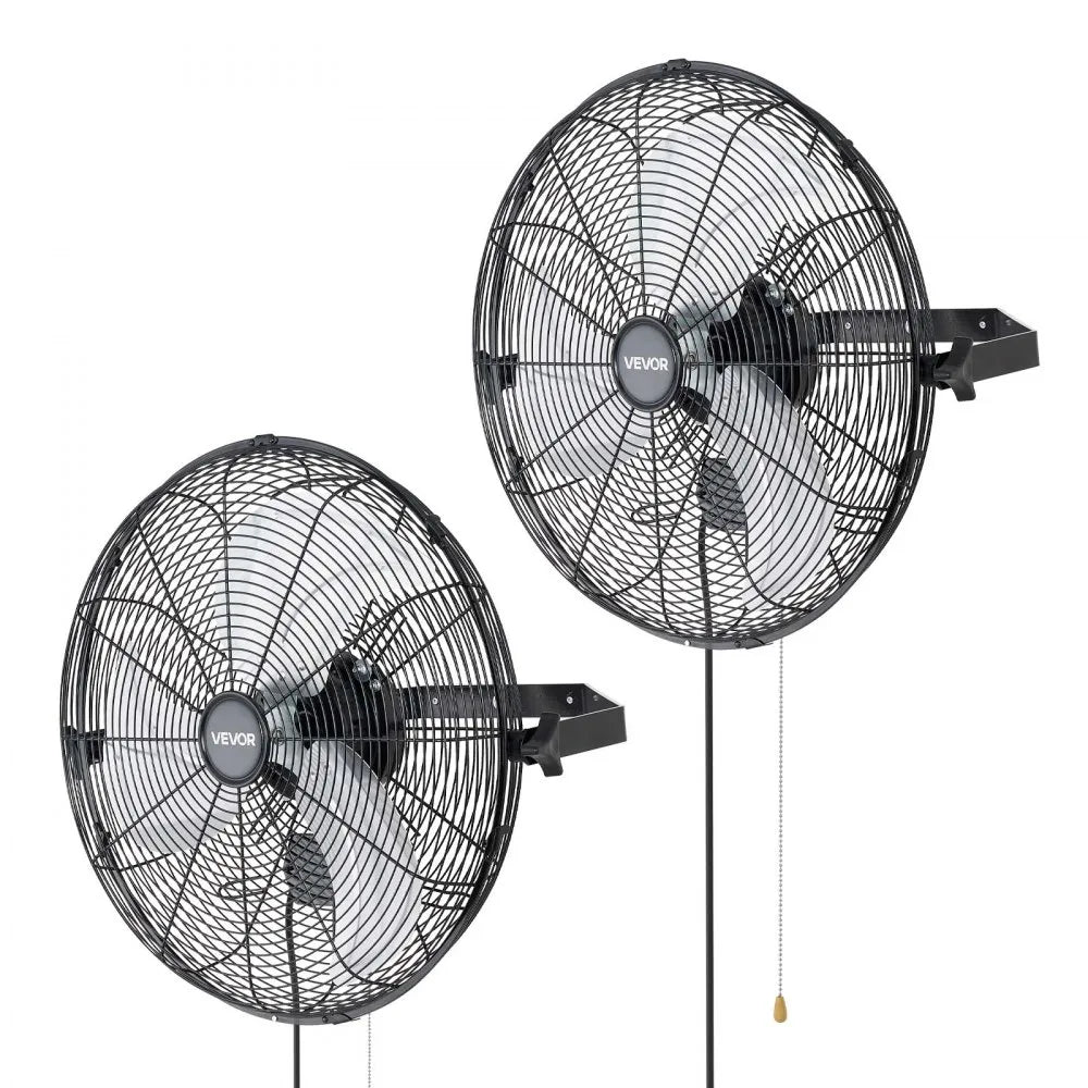18" Wall Mount Fan 2-Pack – 3-Speed Industrial Hanging Fans, Adjustable Airflow