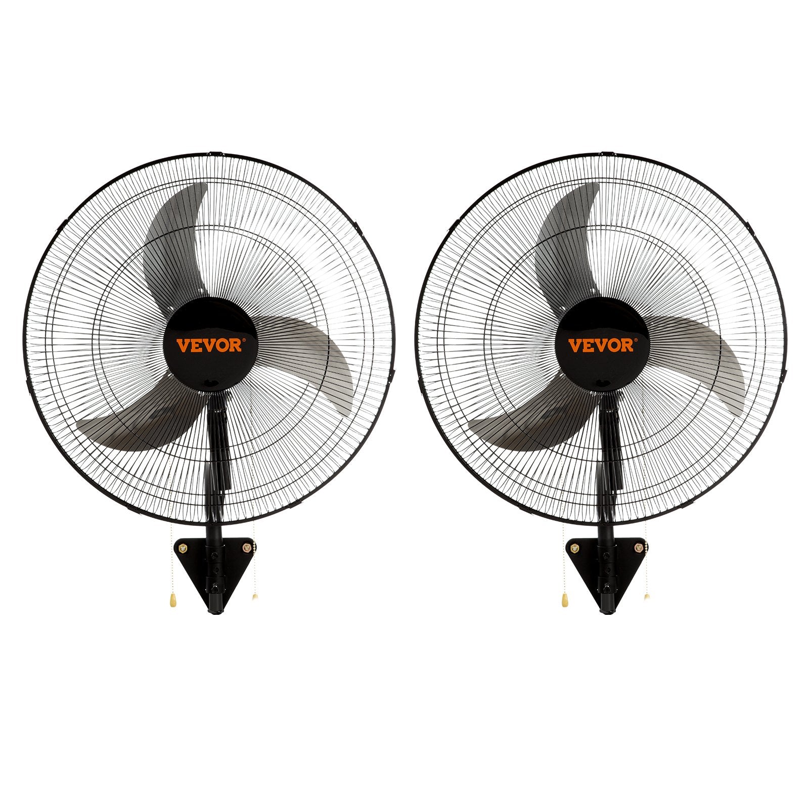 VEVOR Wall Mount Fan, 2 PCS 18 inch Oscillating, 3-speed High Velocity Max. 4000 CFM Industrial Wall Fan for Indoor, Commercial, Residential, Warehouse, Greenhouse, Workshop, Basement, Garage,Black 