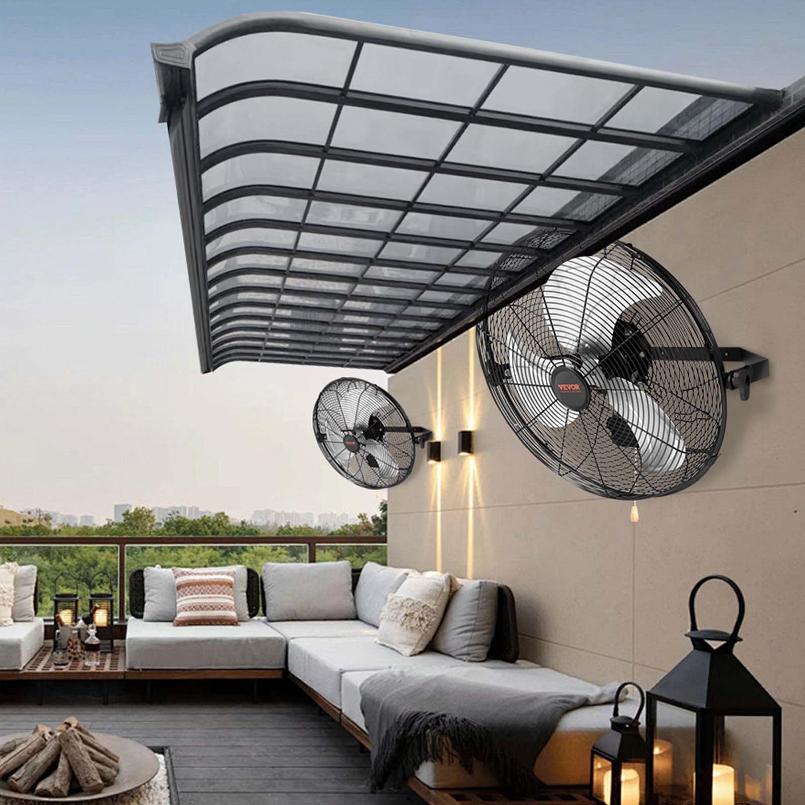 VEVOR Wall Mount Fan, 2 PCS 18 inch Manual 360-Degree Tilt Adjustment, 3-speed High Velocity Max. 4000 CFM Industrial Wall Fan for Indoor, Commercial, Warehouse, Workshop, Basement, Garage 