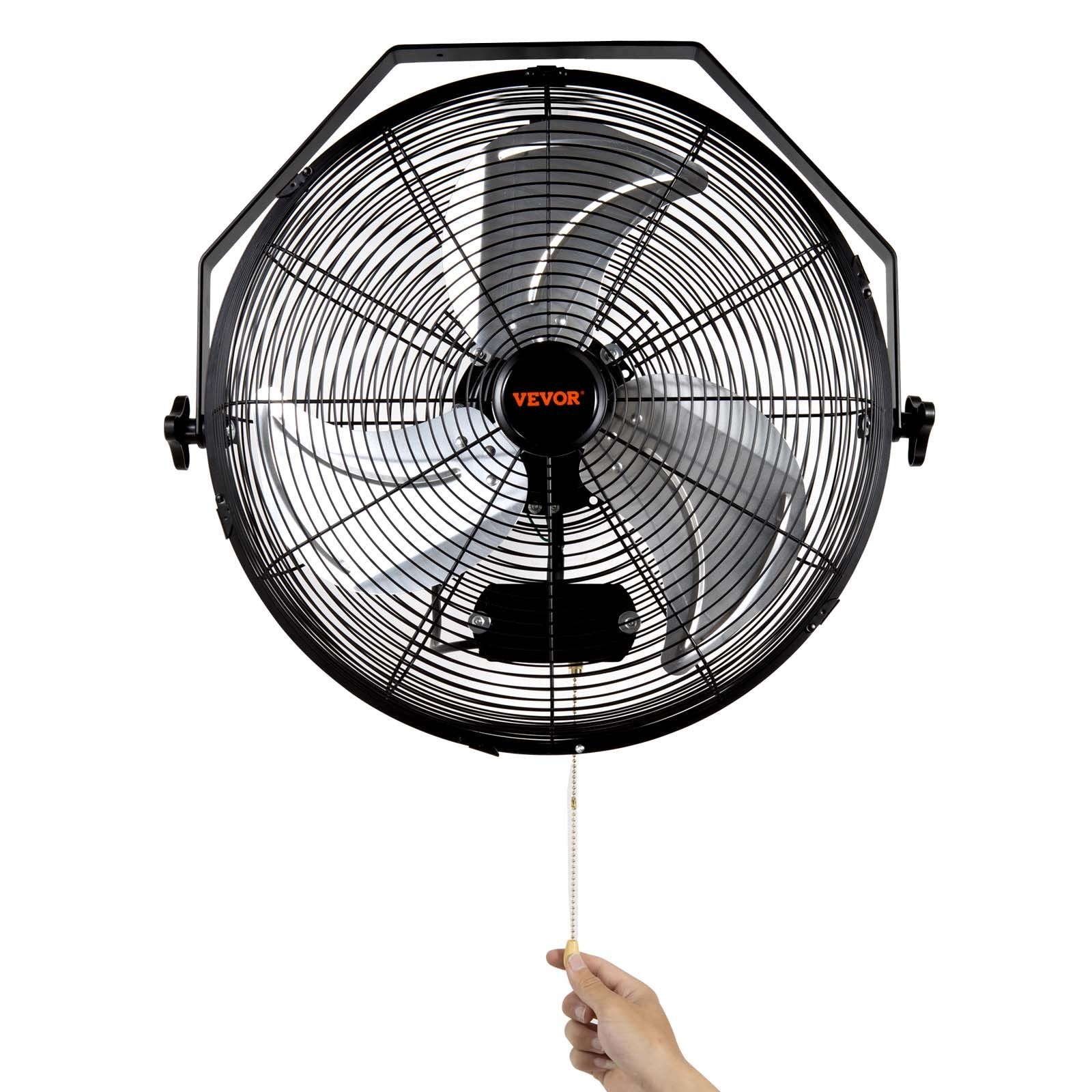 VEVOR Wall Mount Fan, 2 PCS 18 inch Manual 360-Degree Tilt Adjustment, 3-speed High Velocity Max. 4000 CFM Industrial Wall Fan for Indoor, Commercial, Warehouse, Workshop, Basement, Garage 