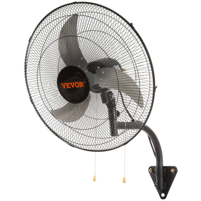 VEVOR Wall Mount Fan, 20 Inch, 3-speed High Velocity Max. 4650 CFM Oscillating Industrial Wall Fan, Commercial or Residential for Warehouse, Greenhouse, Workshop, Patio, Basement, Black, ETL Listed 