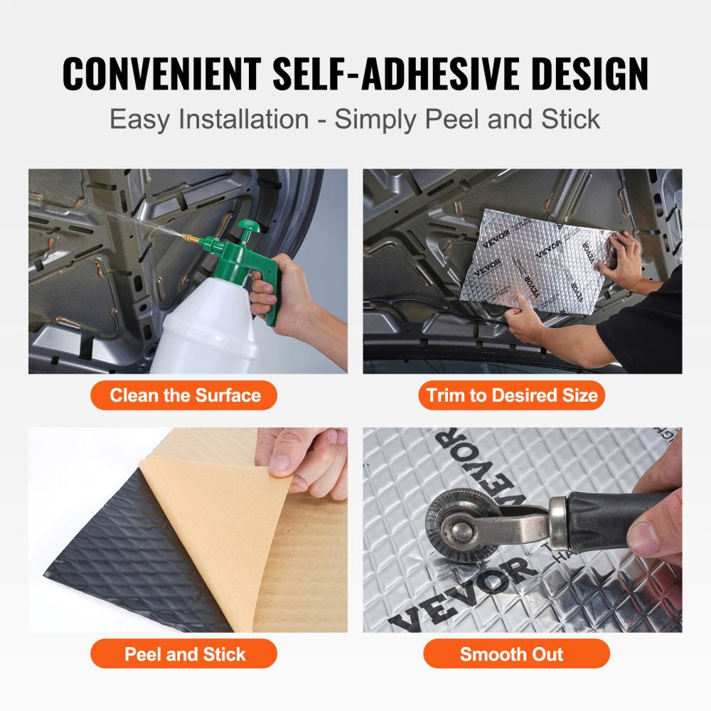 VEVOR Car Sound Deadening Mat, 80 mil 36 sqft Car Sound Dampening Material, Butyl Automotive Sound Deadener, Noise Insulation and Vibration Dampening Material for Car 