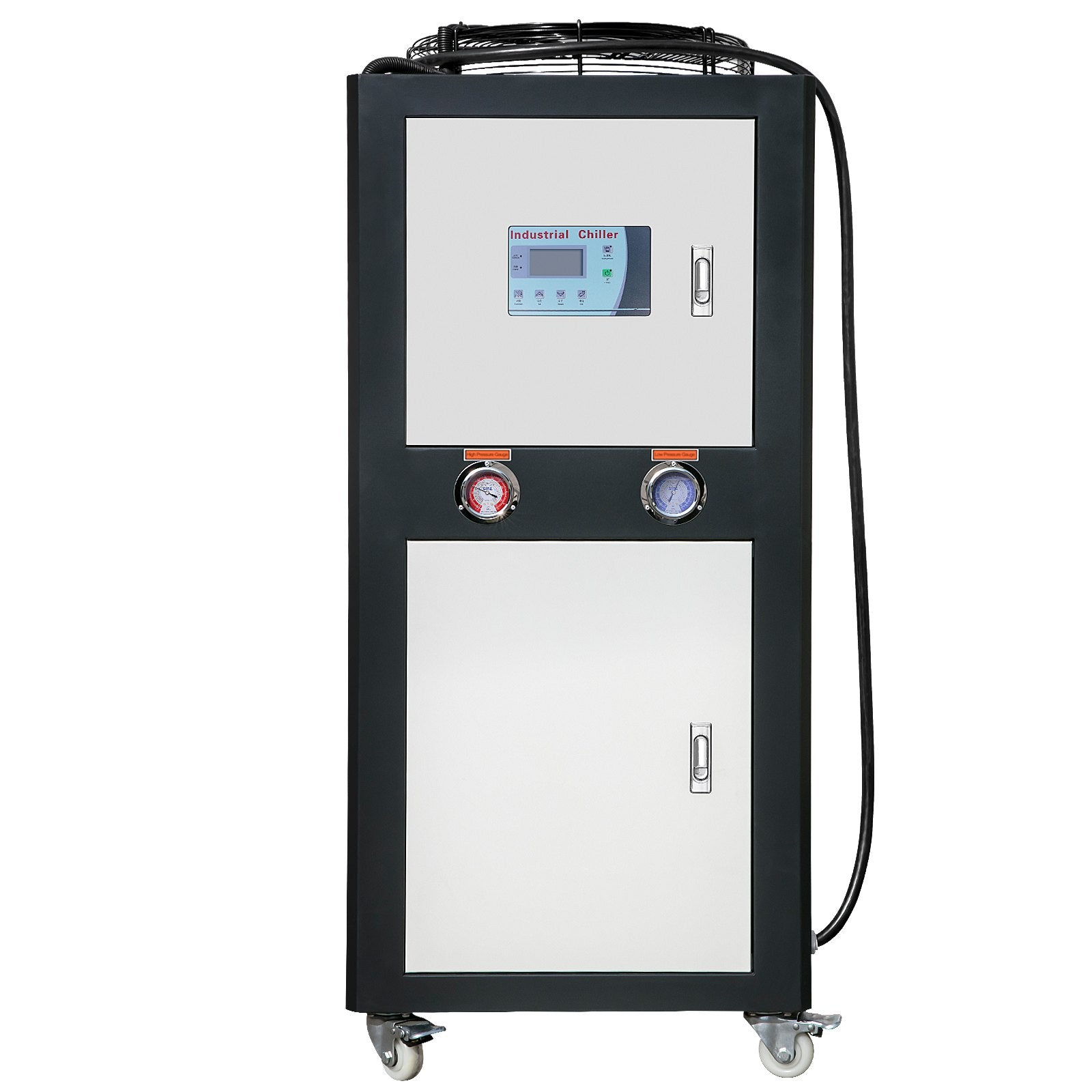 VEVOR Industrial Water Chiller, 9.4HP 16 Gal Air-Cooled Industrial Water Chiller, 15,100 Kcal/h Cooling Capacity with Finned Condenser Micro-Computer Control 60L Water Tank, for Cooling Water 