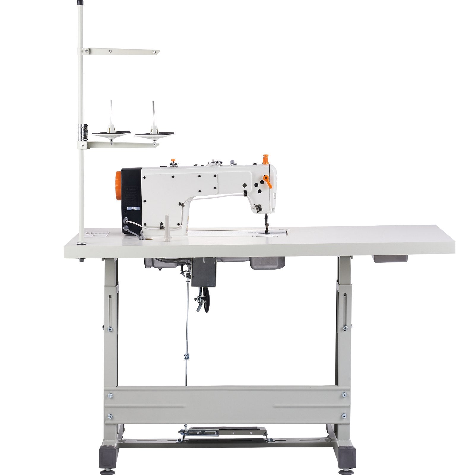 VEVOR Industrial Sewing Machine, 5000s.p.m Heavy-duty Lockstitch Sewing Machine with 550W Servo Motor and Table Stand, Electro-mechanization Intelligent Start-stop, Clear Control Panel for Easy Use 