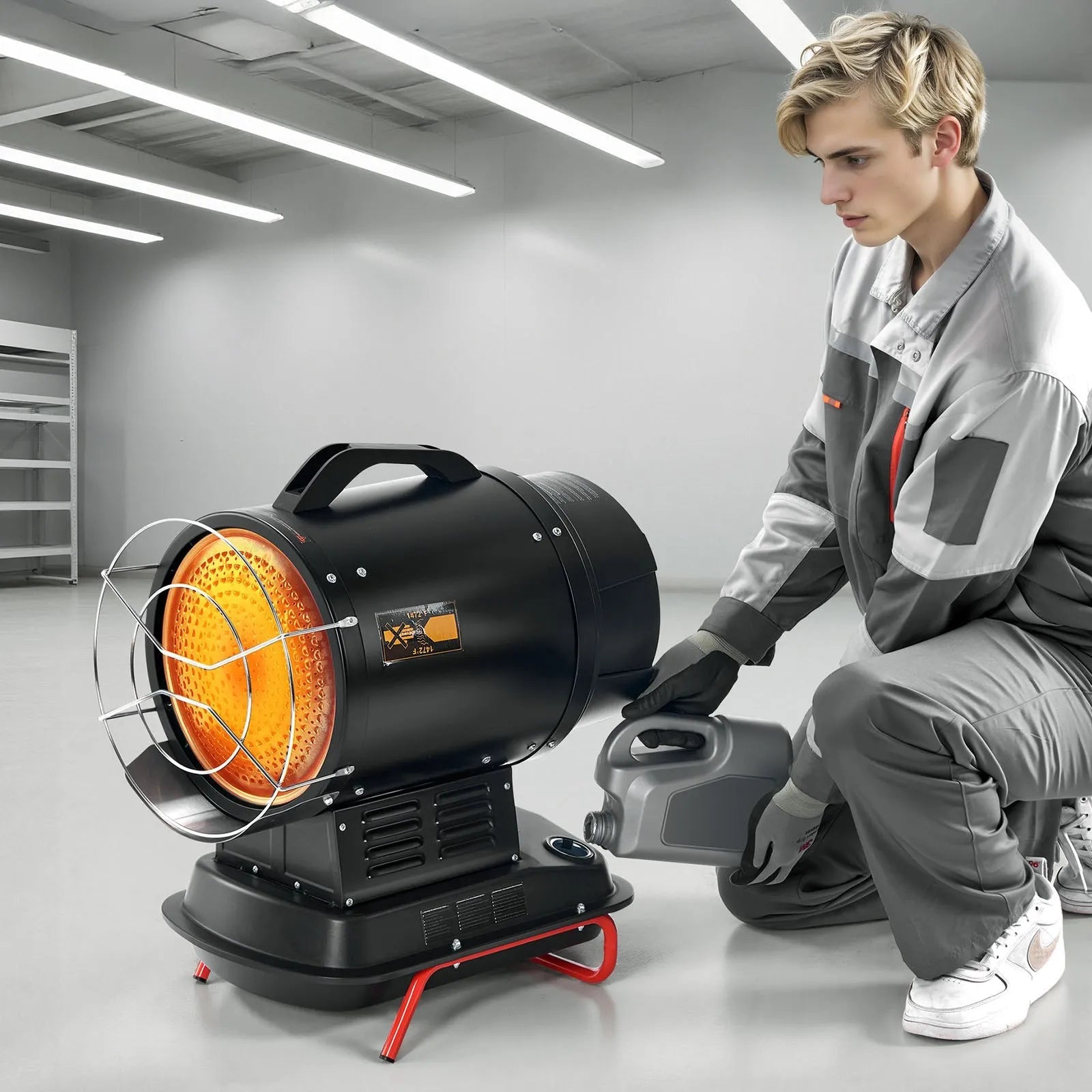 VEVOR 70,000 BTU Radiant Kerosene Diesel Heater – Portable Industrial Space Heater with Adjustable Temperature & Handle for Garage, Jobsite, Workshop, and Warehouse Heating 