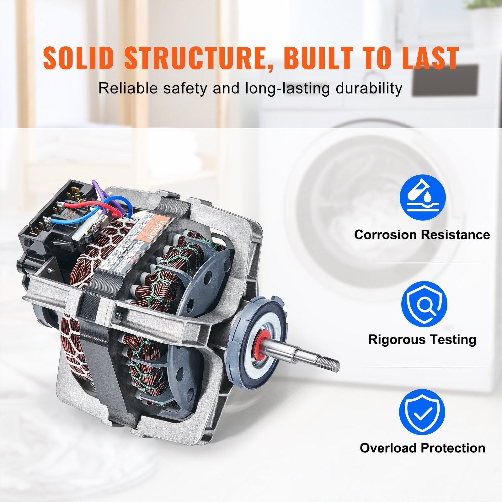 VEVOR DC31-00055G Dryer Drive Motor, 1/3HP, 1630RPM, Compatible with Samsung Kenmore, Replacement for 40299032011, 40299032012, 59289622, DV330AGB, DV331AEW, DV350AER, DV350AGR 