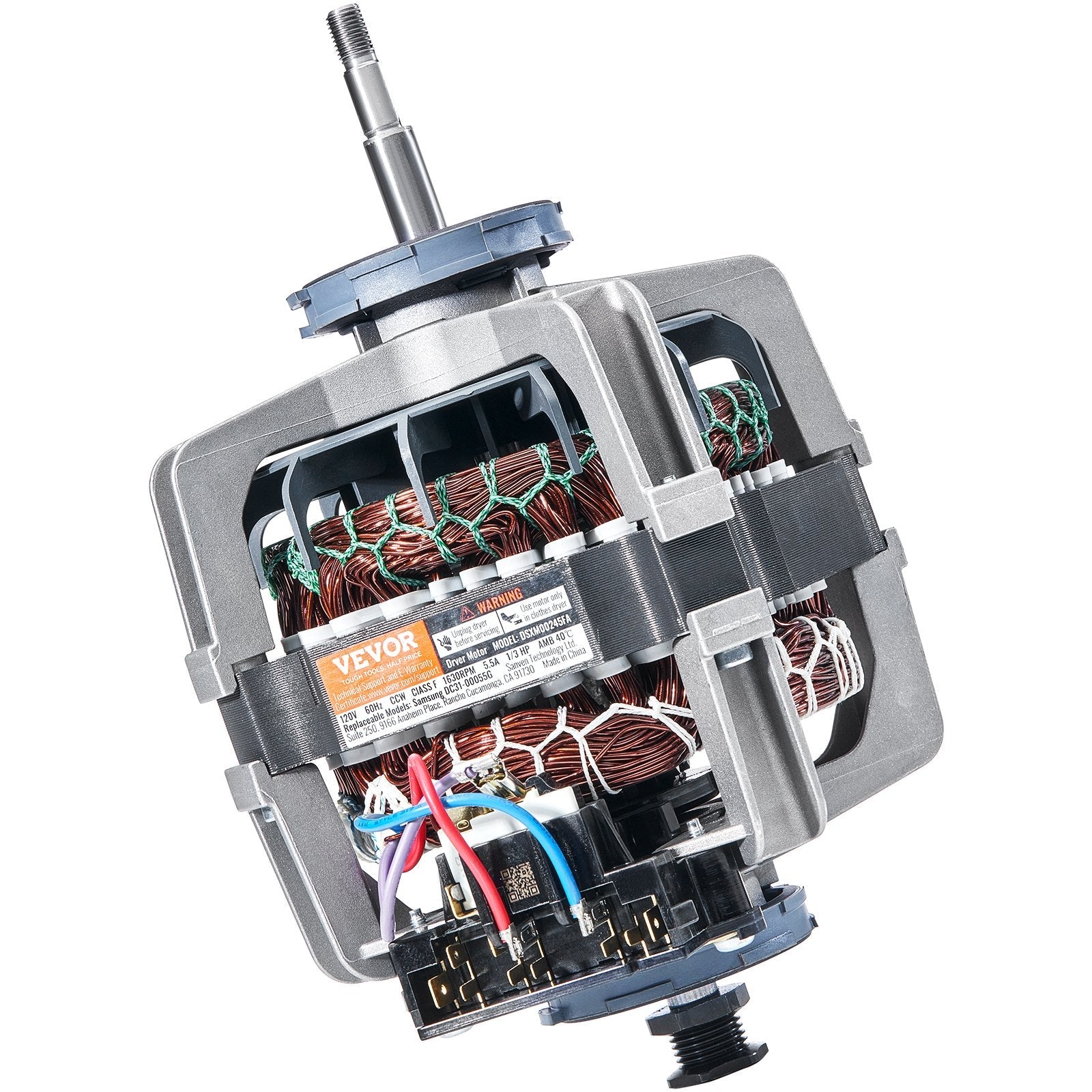 VEVOR DC31-00055G Dryer Drive Motor, 1/3HP, 1630RPM, Compatible with Samsung Kenmore, Replacement for 40299032011, 40299032012, 59289622, DV330AGB, DV331AEW, DV350AER, DV350AGR 