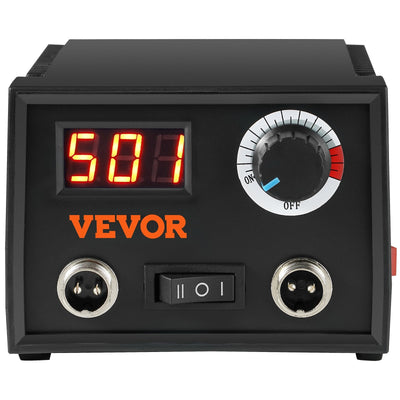 VEVOR Wood Burning Kit, 200~700°C Adjustable Temperature with Display, Dual Output Port with 2 Pyrography Pens, 23 Wire Nibs, 1 Pen Holder, 4 Wood Chip, 1 Screwdriver, 1 Tweezers, 1 Knife, 1 Sponge 