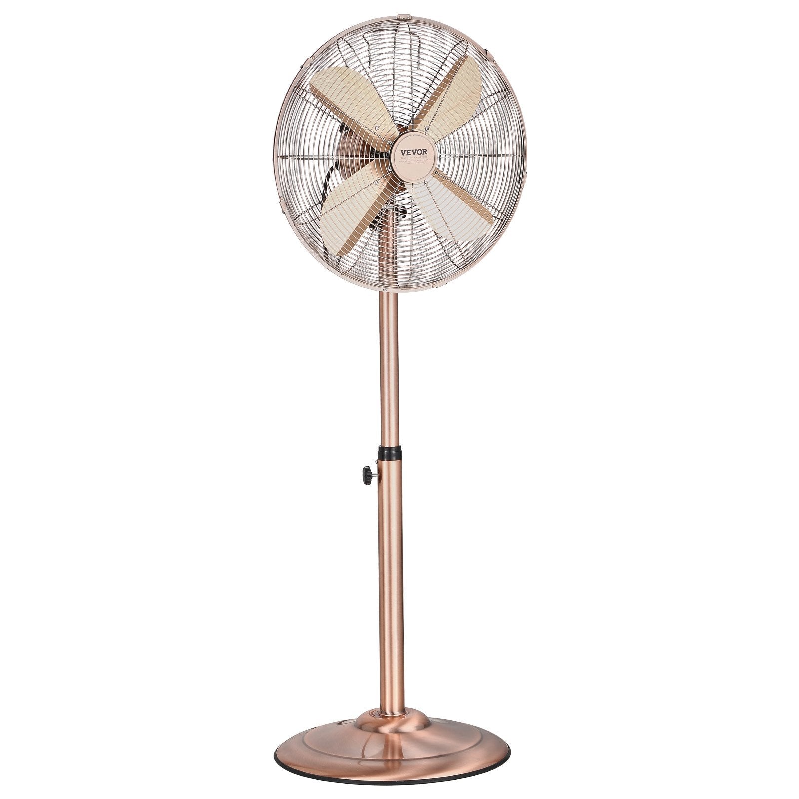 VEVOR 16" 3-Speed Industrial Pedestal Oscillating Fan Height Adjustable Copper 