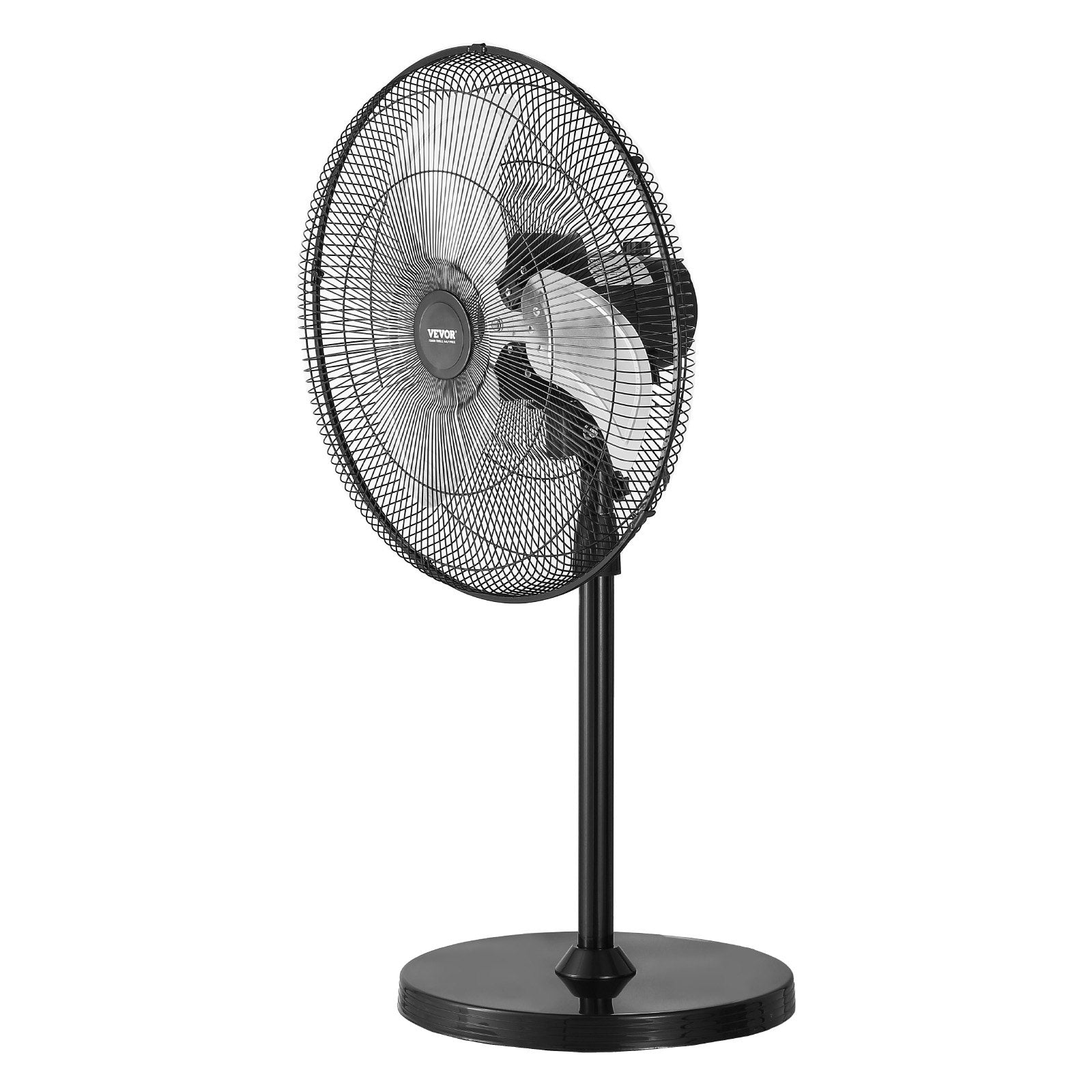 VEVOR 20" Industrial Pedestal Fan 3-Speed Oscillating Fan Height Adjustable 