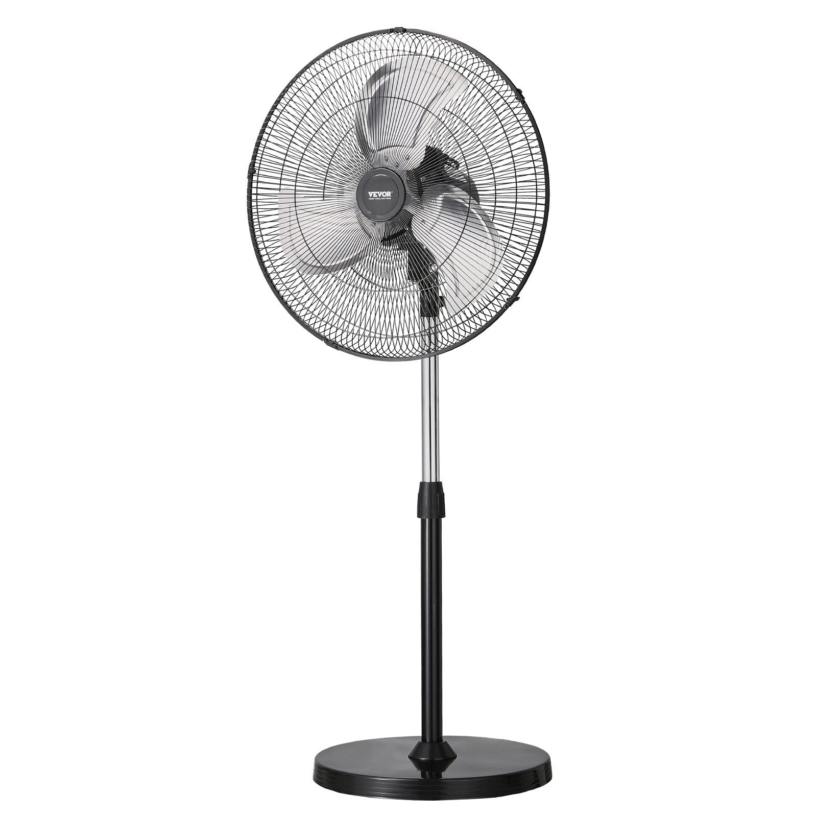 VEVOR 20" Industrial Pedestal Fan 3-Speed Oscillating Fan Height Adjustable 