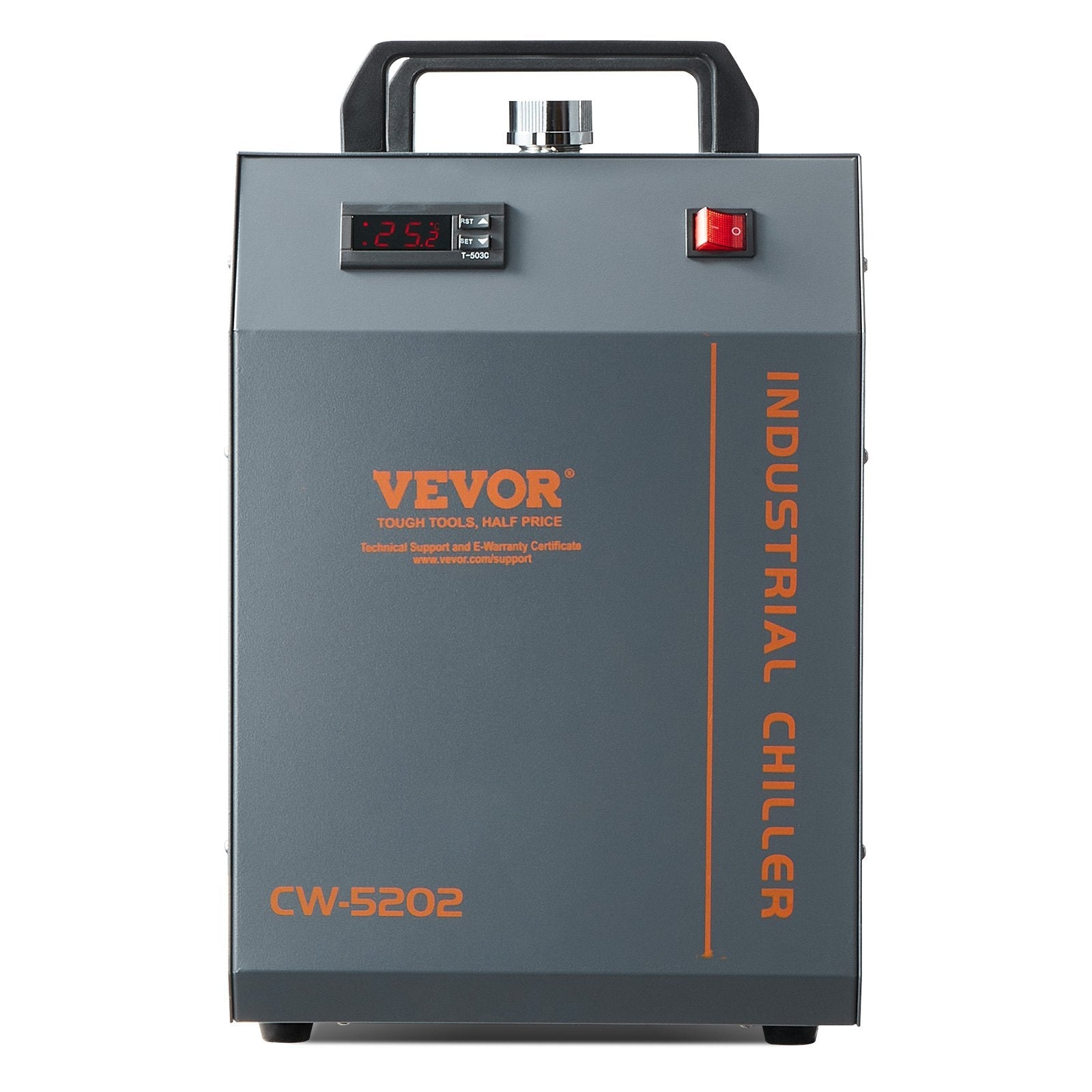 VEVOR Industrial Water Chiller, CW-5202, Industrial Water Cooler Cooling System with Built-in Compressor 7L Water Tank Capacity 18 L/min Max Flow Rate, for CO2 Laser Engraving Machine Cooling Machine 