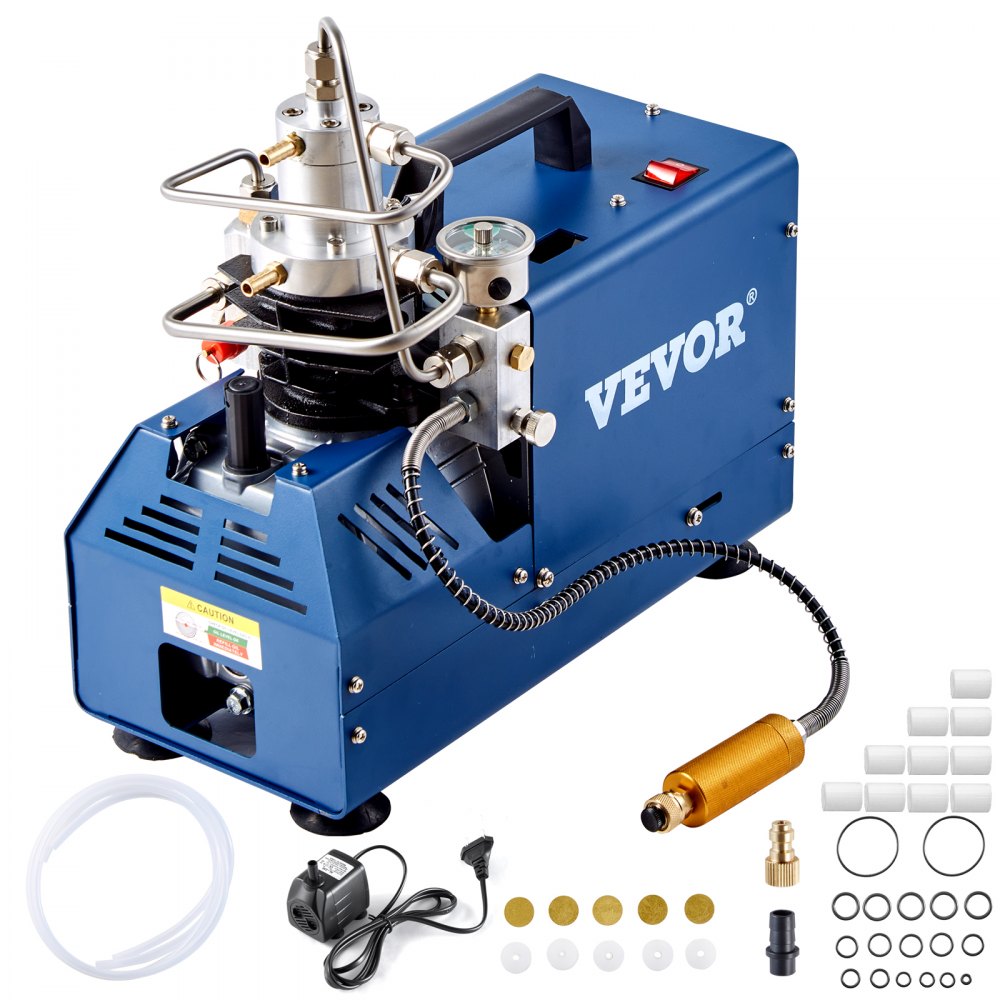 VEVOR High Pressure Compressor, 4500PSI/30MPA/300BAR High Pressure Air Compressor, 1800W 110V Manual Stop Air Rifle Compressor Suitable for Paintball Air Rifle, PCP Rifle, Air Pistol, Diving Bottle 