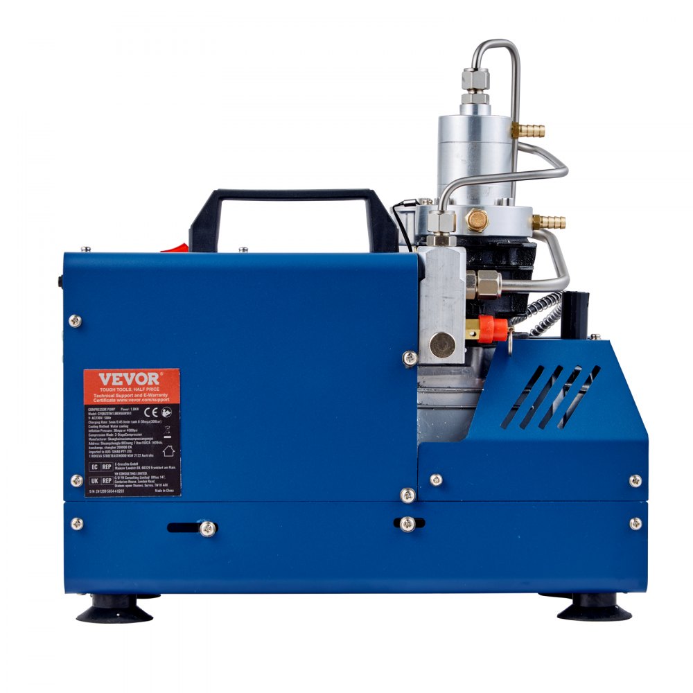VEVOR High Pressure Compressor, 4500PSI/30MPA/300BAR High Pressure Air Compressor, 1800W 110V Manual Stop Air Rifle Compressor Suitable for Paintball Air Rifle, PCP Rifle, Air Pistol, Diving Bottle 