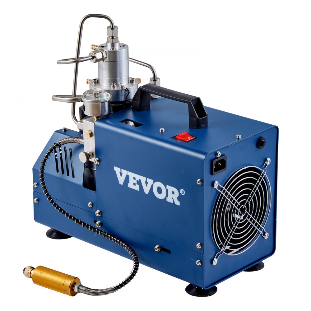VEVOR High Pressure Compressor, 4500PSI/30MPA/300BAR High Pressure Air Compressor, 1800W 110V Manual Stop Air Rifle Compressor Suitable for Paintball Air Rifle, PCP Rifle, Air Pistol, Diving Bottle 