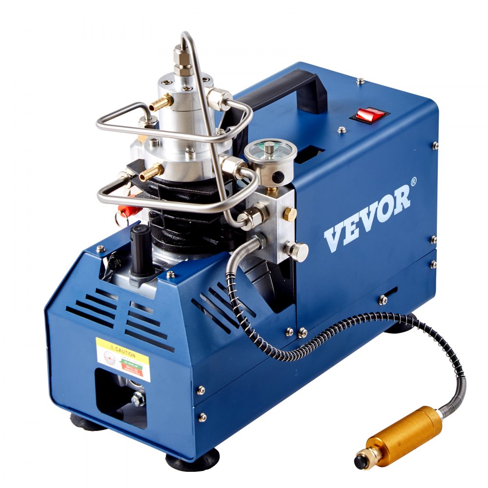 VEVOR High Pressure Compressor, 4500PSI/30MPA/300BAR High Pressure Air Compressor, 1800W 110V Manual Stop Air Rifle Compressor Suitable for Paintball Air Rifle, PCP Rifle, Air Pistol, Diving Bottle 