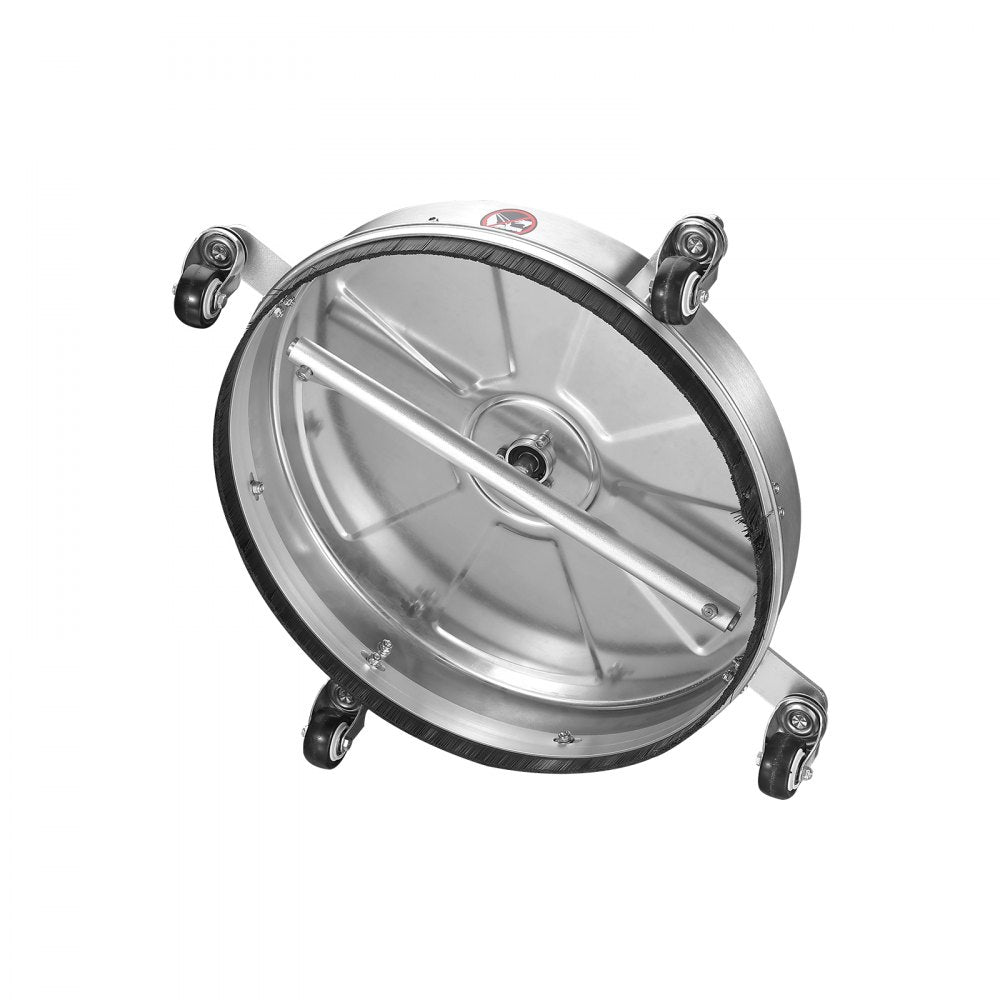 VEVOR 18" Pressure Washer Surface Cleaner w/ Wheels, Stainless Steel Concrete Cleaner 4000 Max PSI , 1/4" Quick-Connect Connector w/ 2 Extension Wand, Heavy Duty Power Washer For Floor Driveway, Patio 
